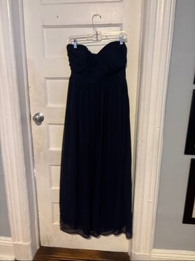 Jenny Yoo Strapless Midnight Navy Gown